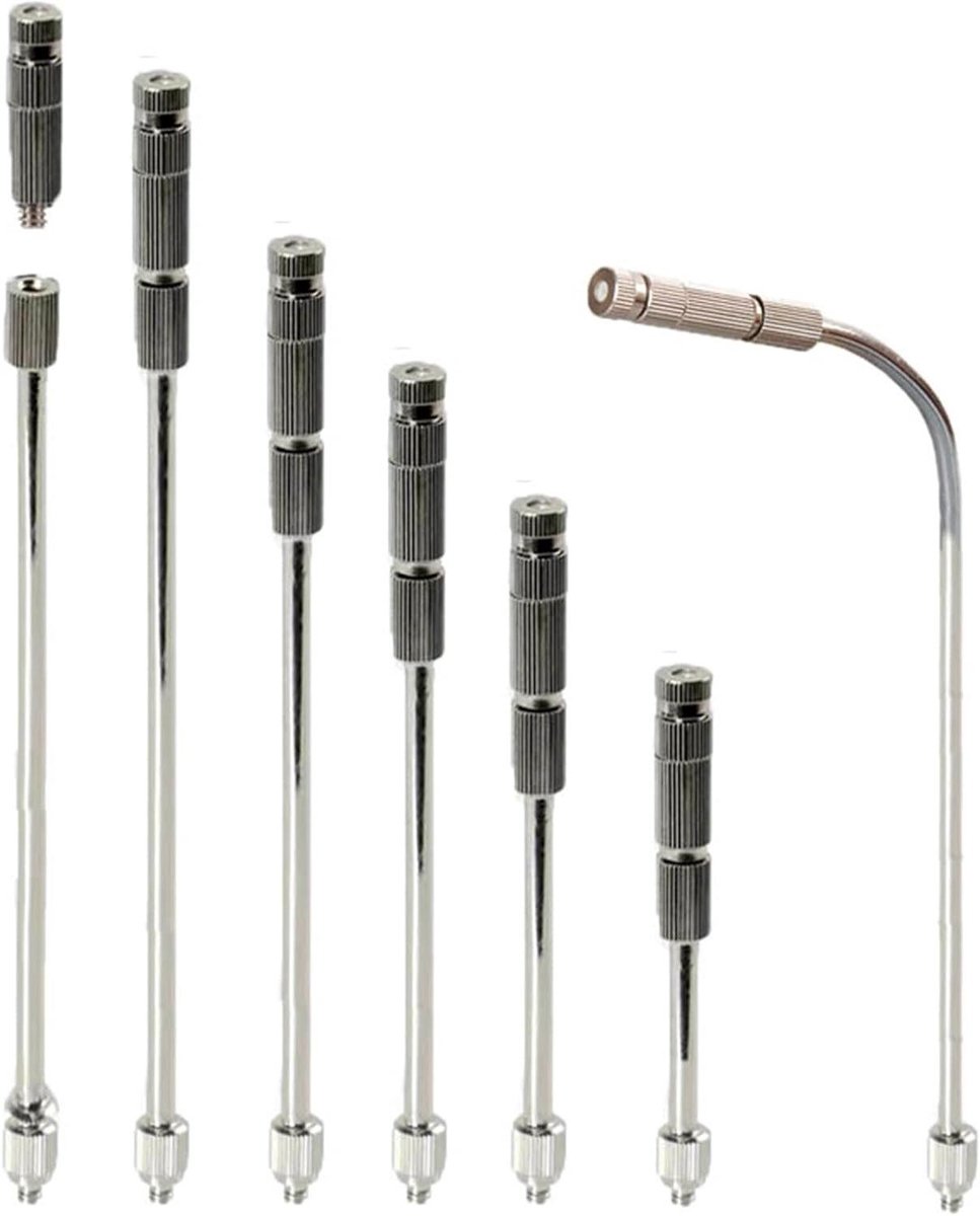 Hogedruk Misting Nozzles - Verstuiver Sproeiers - Buitenkoeling Terras - Messing Met Flexibele - 10 Stuks - Messing
