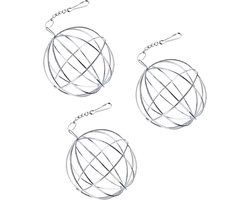 Voerbal Hamster - Knaagdier Speelgoed - Voer Geven - Houdt Dier Bezig - 8 cm Diameter - Zilverkleurig