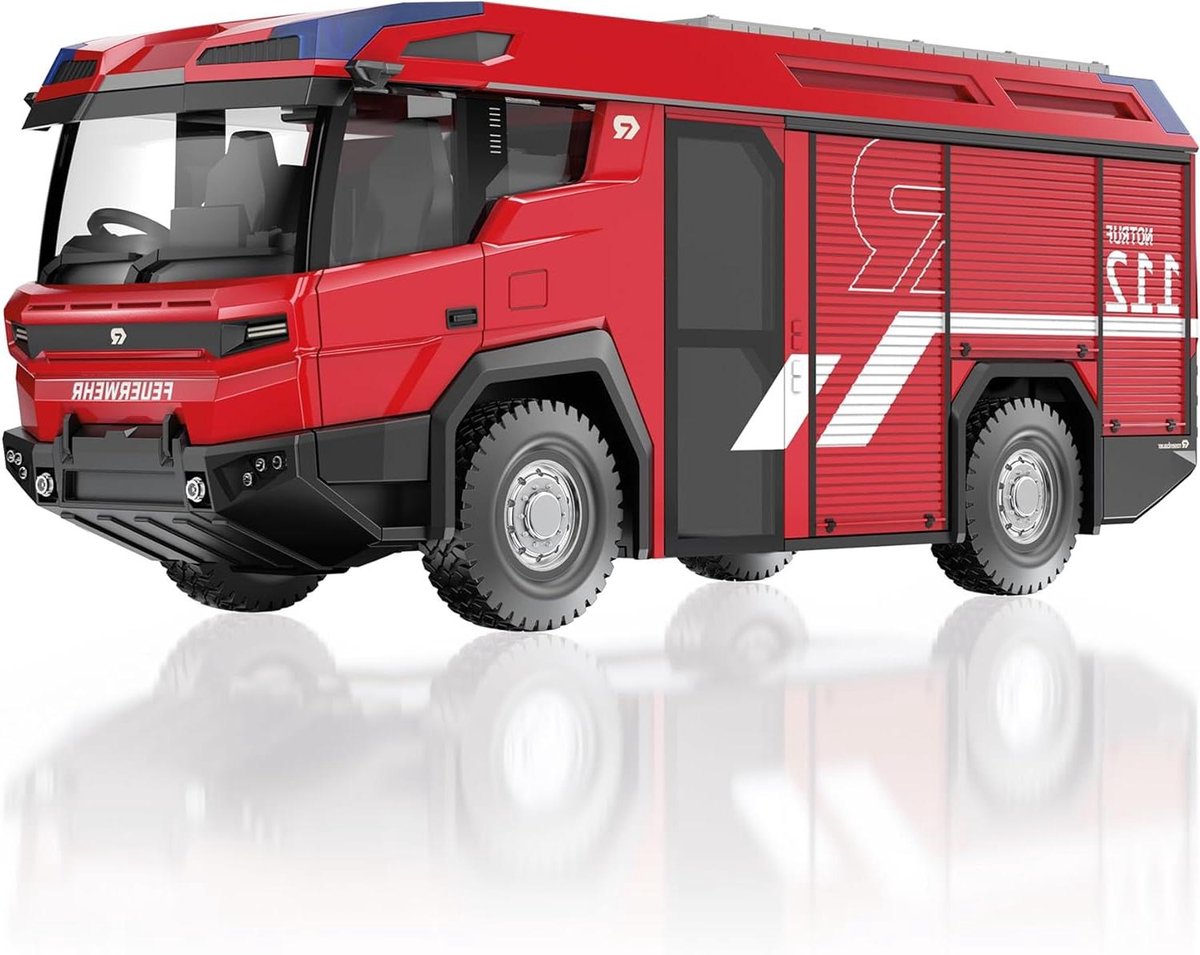 Schaalmodel Brandweerwagen - Gedetailleerd Voertuig - Hobby en Verzamelen - Gedetailleerde Rolluiken - Schaal 1:43 - Rood