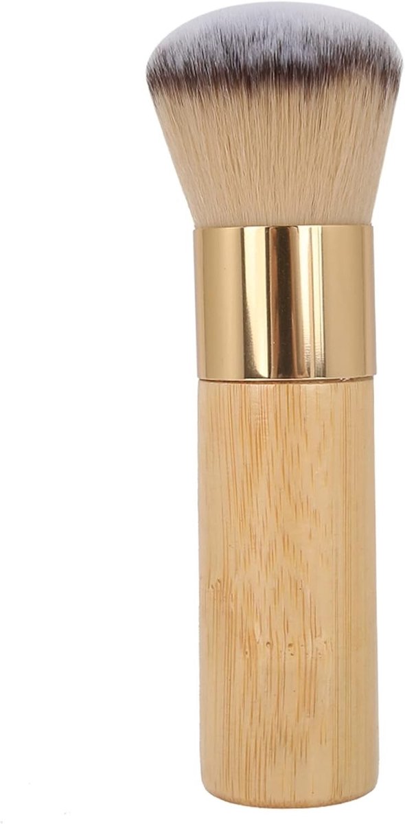 Natuurlijke make-upkwast van bamboe, ideaal voor losse poeder, basis make-up en rouge, perfect voor een egale applicatie