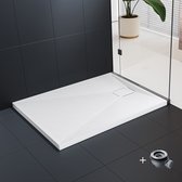 Receveur de douche rectangulaire 100x80 cm - Receveur de douche acrylique blanc - Espace douche - Fond de douche - Pour cabine de douche - Hauteur 4 cm