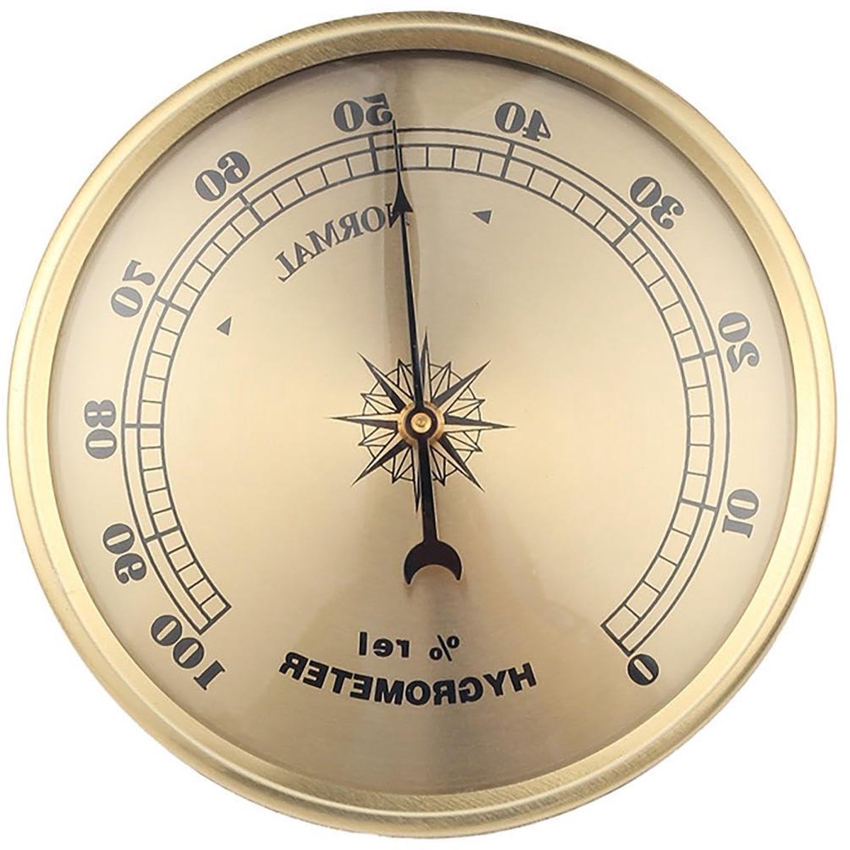 Weerstation Analoog - Barometer Hygrometer - Weer Voorspellen - Retro Metaal Design - 3-delige Set - Geel Zilver