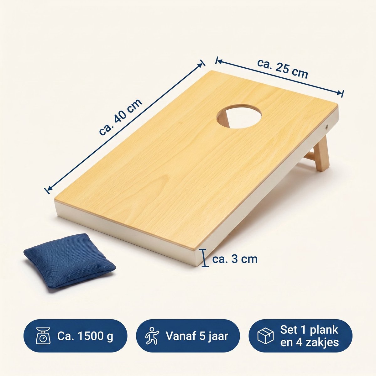 Lomera Cornhole Werpspel - Bean Bag Spel - Beanbag - Gooispel - Pittenzak Werpspel - Buitenspeelgoed - Tuinspel - Zakjesgooien - Bonenzakwerpspel - Bean Bag Game - Actief Buitenspel - Familiespel — afbeelding 3