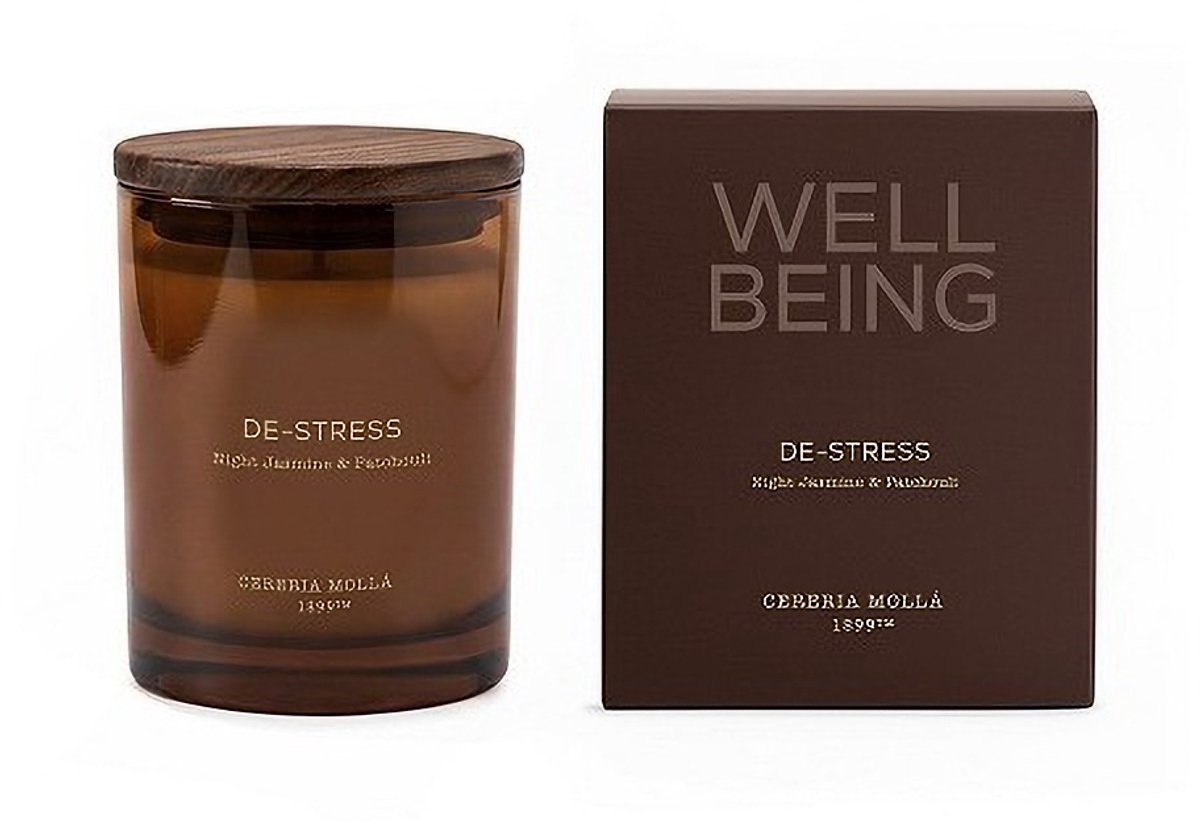 Well Being - DE_STRESS - geurkaars 230 gram - Night Jasmine & Patchouli - Cereria Mollà 1899