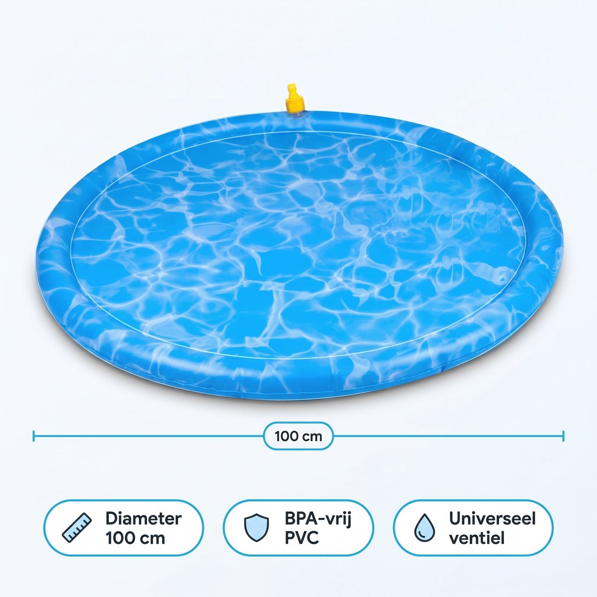 Lomera Hondenzwembad - Waterspeelmat voor Honden met Sproeier - Watersprinkler - Verkoeling Hond - Honden Badje - Hondenspeelgoed - Hondendouche - Sproeimat - Hondenmat - Antislip - Voor Tuin - Waterspeelgoed — afbeelding 5