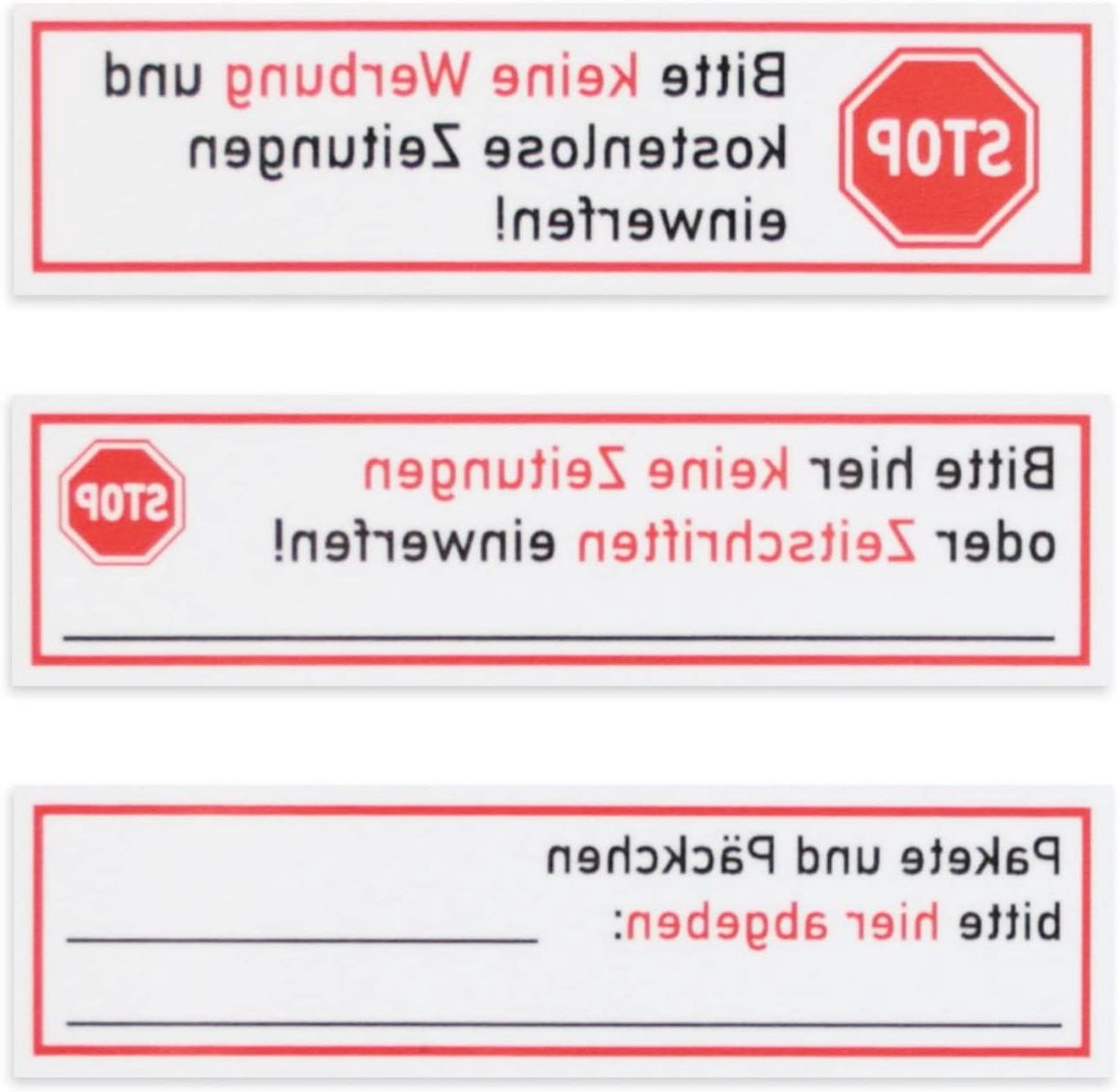 Brievenbusmagneten Set - Stop Reclame - Ongewenste Post - Weerbestendig UV-bestendig - 3 Stuks 11x4 cm - Wit
