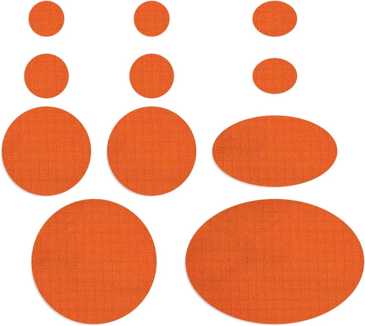 Reparatiepleisters - Kledingstickers - Textiel herstellen - Zelfklevend ripstop nylon - 11 stuks - Oranje