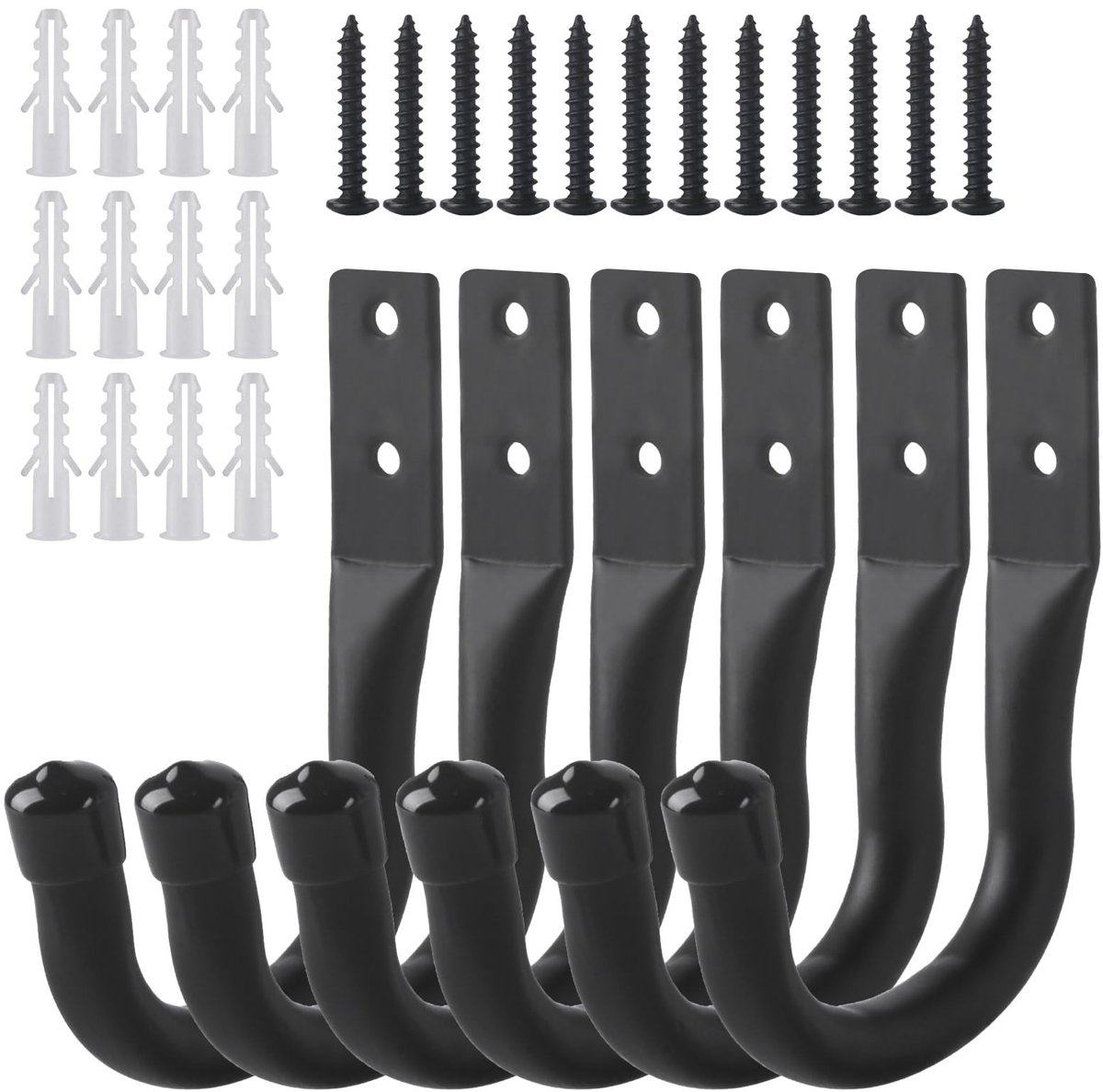 SPHProducts - Wandhaken - Garage haken - Sterke - Zware haken voor gereedschap - Ladder haken - Ideaal voor fietsen en tuingereedschap - 6 stuks