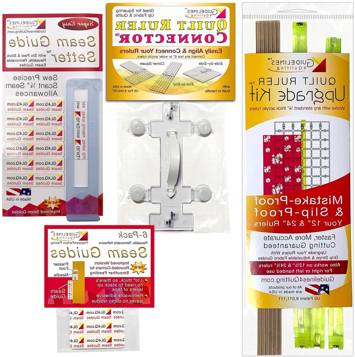 Quiltgereedschap Set - Naaien Patroon - Stof Bewerken - Nauwkeurige Stukken - Gratis 6 Naadgeleiders - Meerkleurig
