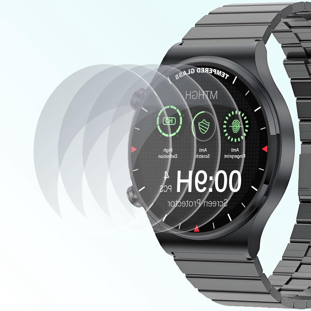Schermbeschermers - Gehard glas - Horloge beschermen - 9H hardheid - 4 stuks - Transparant