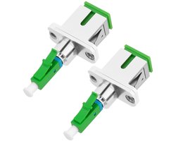 Glasvezeladapter - SC APC LC APC - Netwerk Verbinding - Laag Invoer Verlies - 2 Stuks - Zilver
