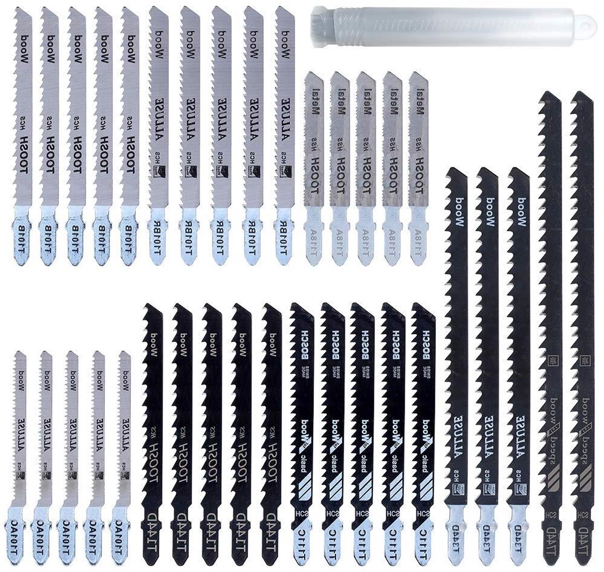 Zaagbladen Set - Decoupeerzaagbladen - Hout Metaal Zagen - T-Vormige Grip - 35 Stuks - Zwart
