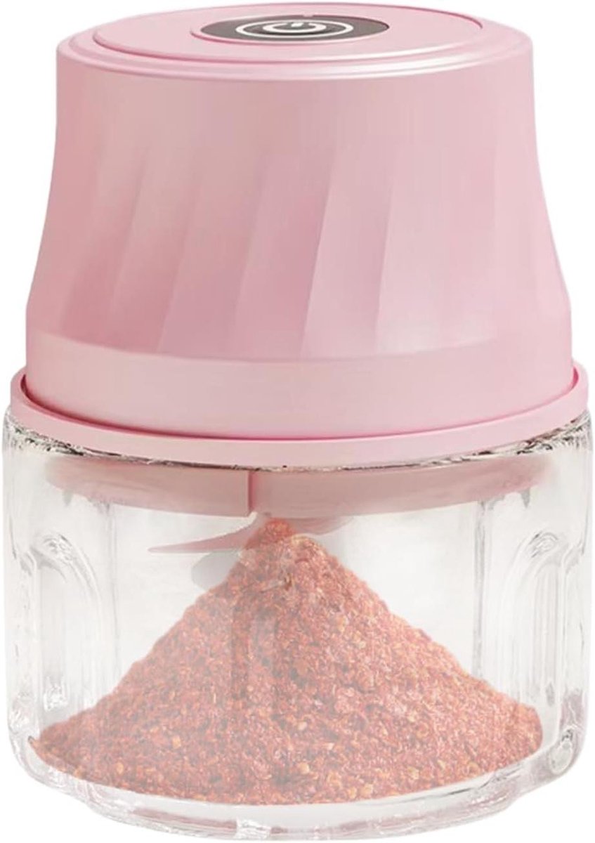Mini Hakmachine - Keuken Snijder - Maaltijd Voorbereiden - Eenknopsbediening - 350ml - Roze