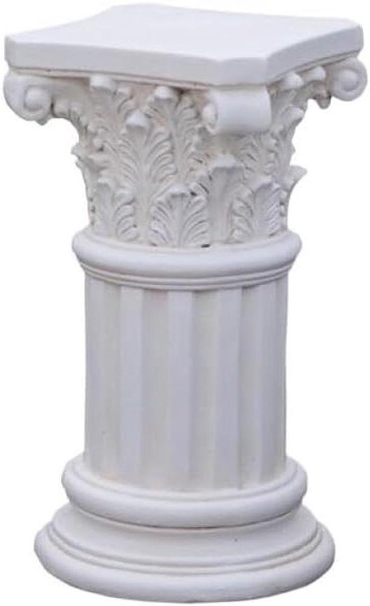 Romeinse zuil - Pilaar decoratie - Ruimte verfraaien - Weerbestendig materiaal - One Size - Wit