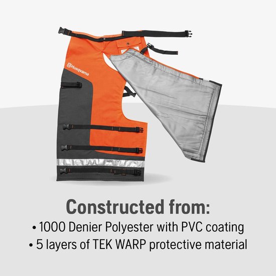 Husqvarna Technical Apron Wrap Chainsaw Chaps 36- to 38-Inch, Chainsaw Safety Equipment with 5 Layers, Adjustable Belt and Gear Pocket, Orange — afbeelding 4