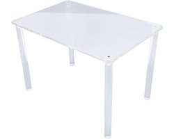 Kikumi Acryl Plantenstandaard Multifunctionele Rechthoekige 4-poot Displayverhoger Doorzichtige Plank voor Gerechten, Ambachten, Decor, Verzamelfiguren