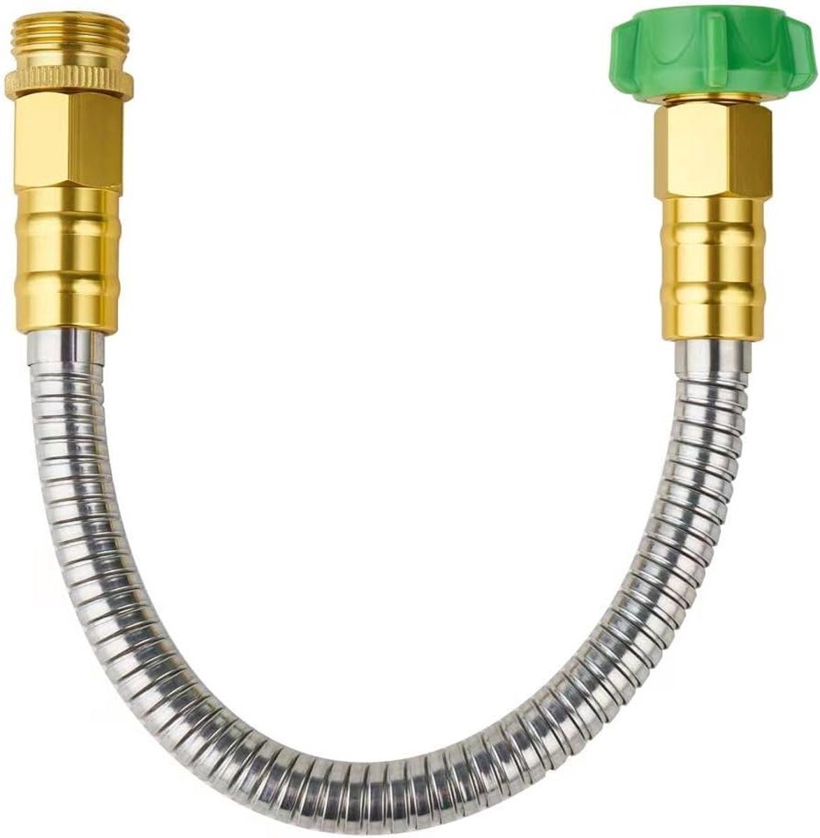 SKYWARD - Manguera corta de acero inoxidable 304 de 1 pie con conector de metal hembra a macho, antifugas, flexible y ligera, sin torceduras, fácil de usar y almacenar (1 pie)