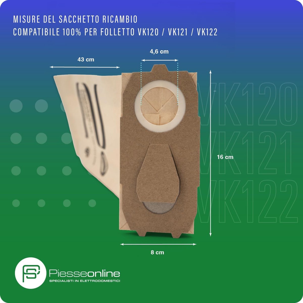 Stofzuigerzakken - Papieren zakken - Stofzuigen - Hoog filtervermogen - 8 stuks - Wit