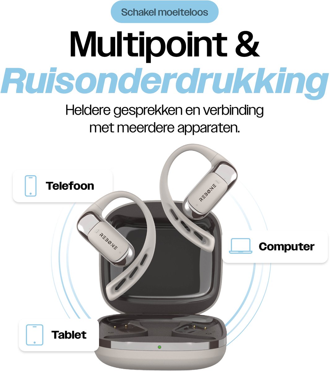 REBØNE AERO Draadloze Oordopjes met Bone Conduction - afbeelding 3