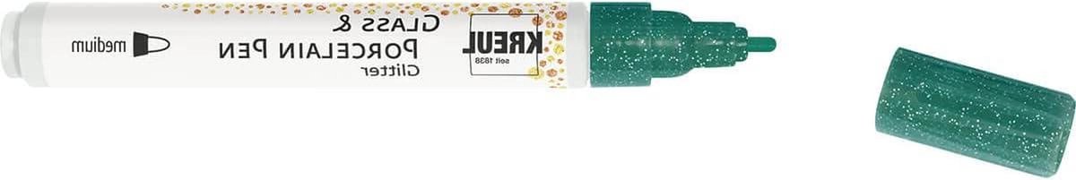 Porselein en Glas Stift - Keramiek Marker - Decoreren en Versieren - Glitter Effect - 1-3 mm lijndikte - Groen
