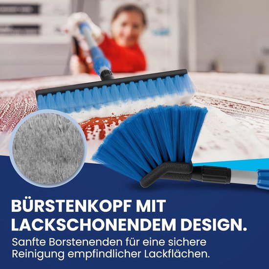 Autowasborstel Telescoop - Raamwisser Lange steel - Voertuigen en ramen reinigen - Ingebouwde waterleiding - Tot 3 meter — afbeelding 3