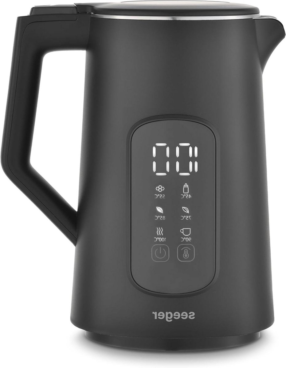 Digitale Waterkoker - Thee Ketel Temperatuurregeling - Precies Water Verwarmen - 6 Temperatuurstanden - 17 Liter - Zwart