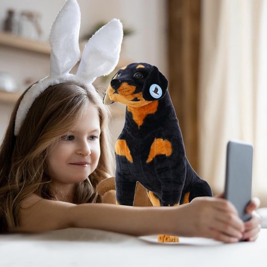 Pluche Dier - Knuffel Hond - Gezelschap Spelen - Huidvriendelijk Materiaal - 40 cm - Bruin — afbeelding 3