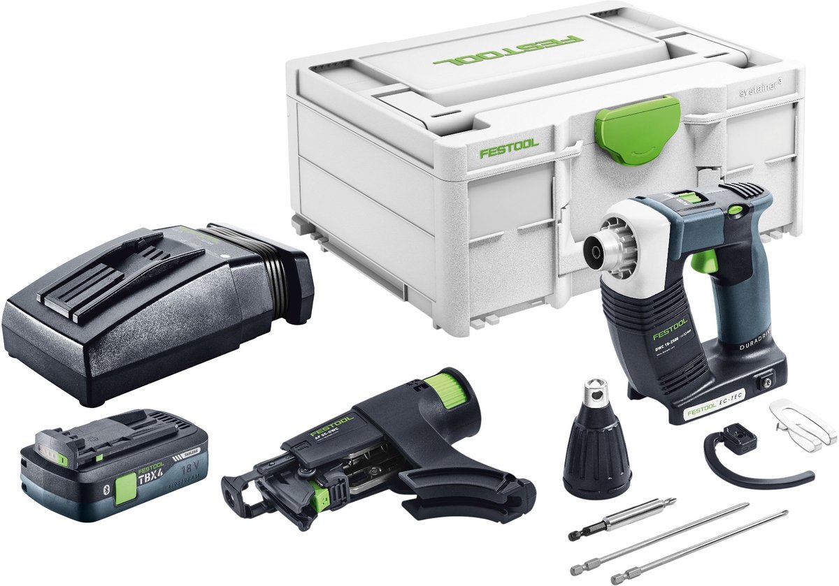 Festool DWC 18-2500 Basic accu-bouwschroevendraaier 18 V 18 Nm borstelloos + 1x accu 4,0 Ah + oplader + Systainer