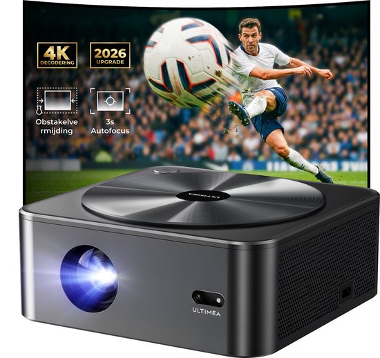 ULTIMEA Apollo P40 4K Home Cinema Beamer 700 ANSI Lumen Autofocus 6D Keystone Correctie HDR10