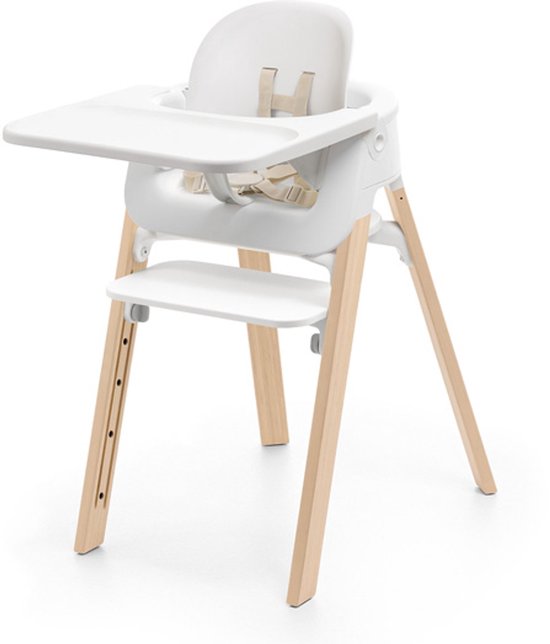 Stokke Steps Kinderstoel - Bundel met babyset, veiligheidstuigje en tray - White/Natural van Merkloos — afbeelding 2