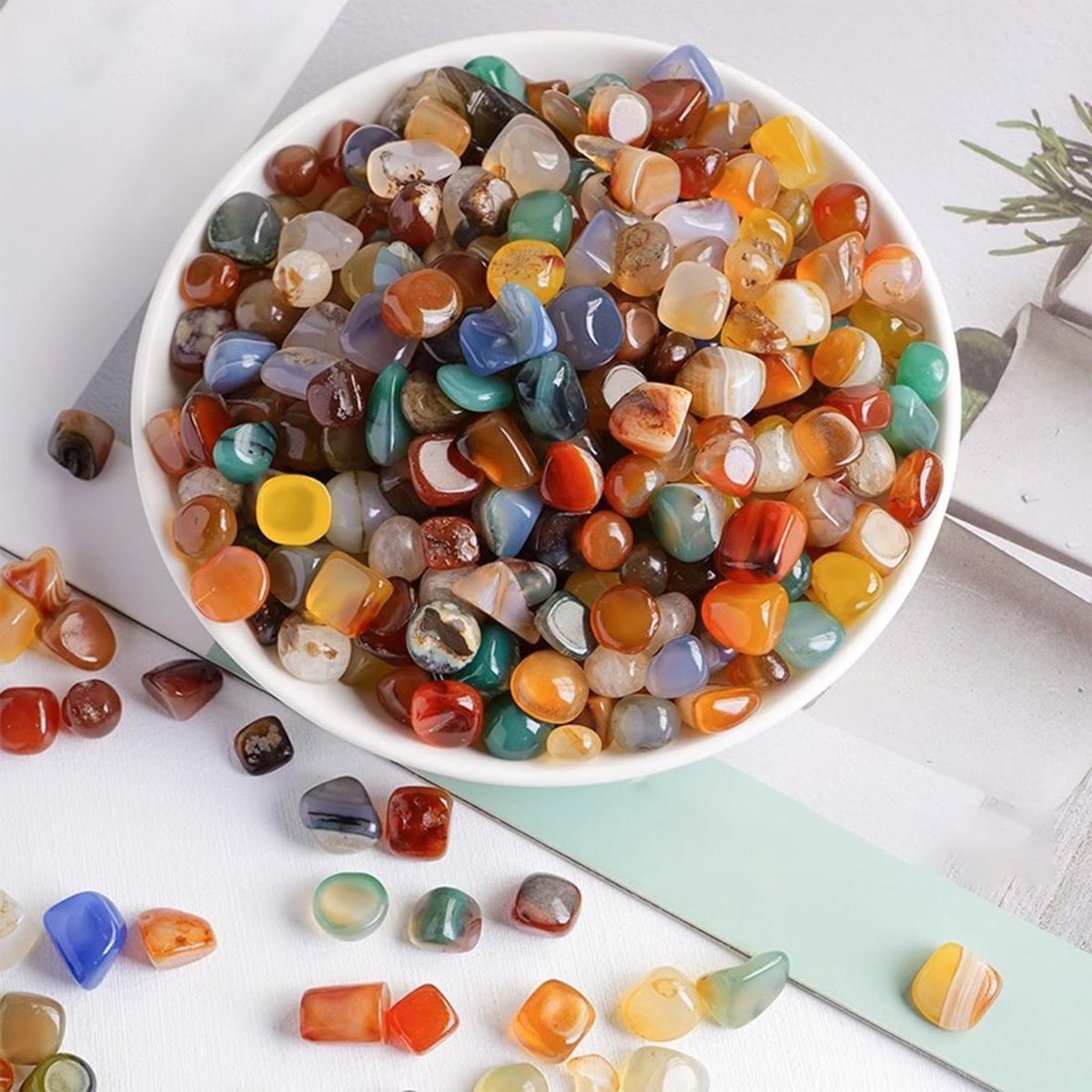 Kleurige Kinderstenen, Tumbled Stones, Halfedelstenen voor Decoratie en Schatzoeken - 500 g, 9 mm - 12 mm