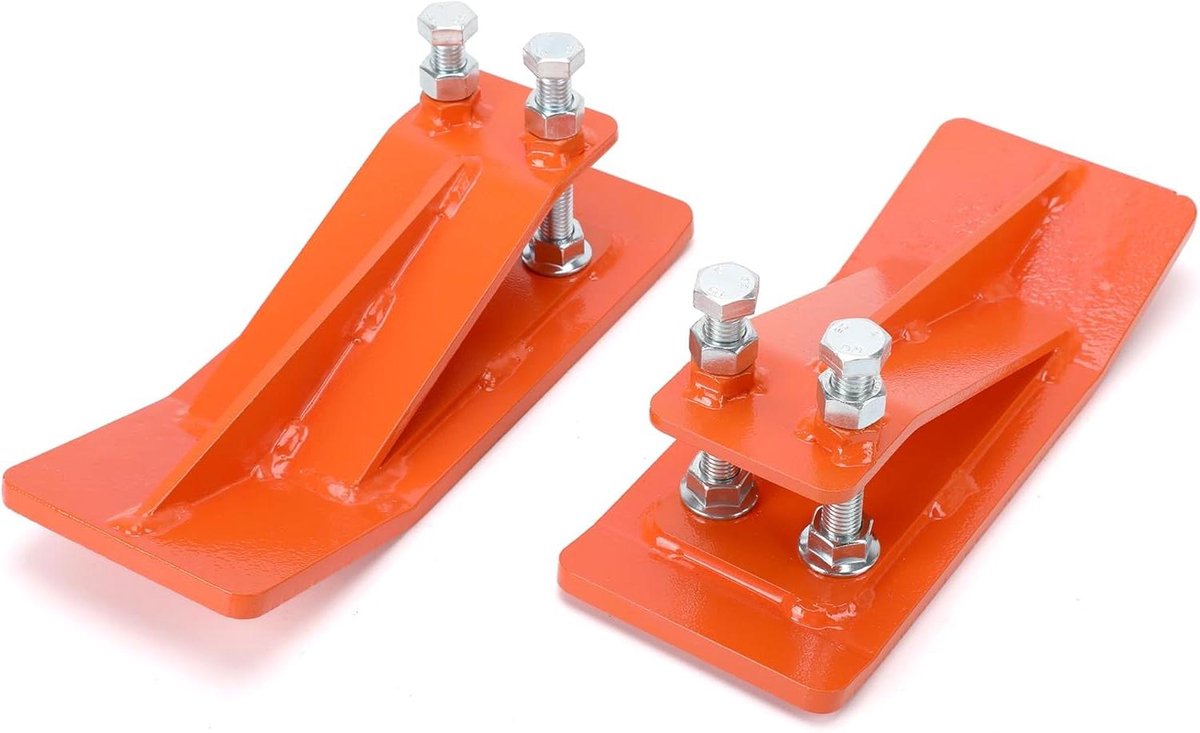 Tractor Emmer Beschermer - Emmer Rand Apparaat - Sneeuw Bladeren Verwijderen - Dubbele Zeshoekige Borgmoeren - 2 Stuks - Oranje