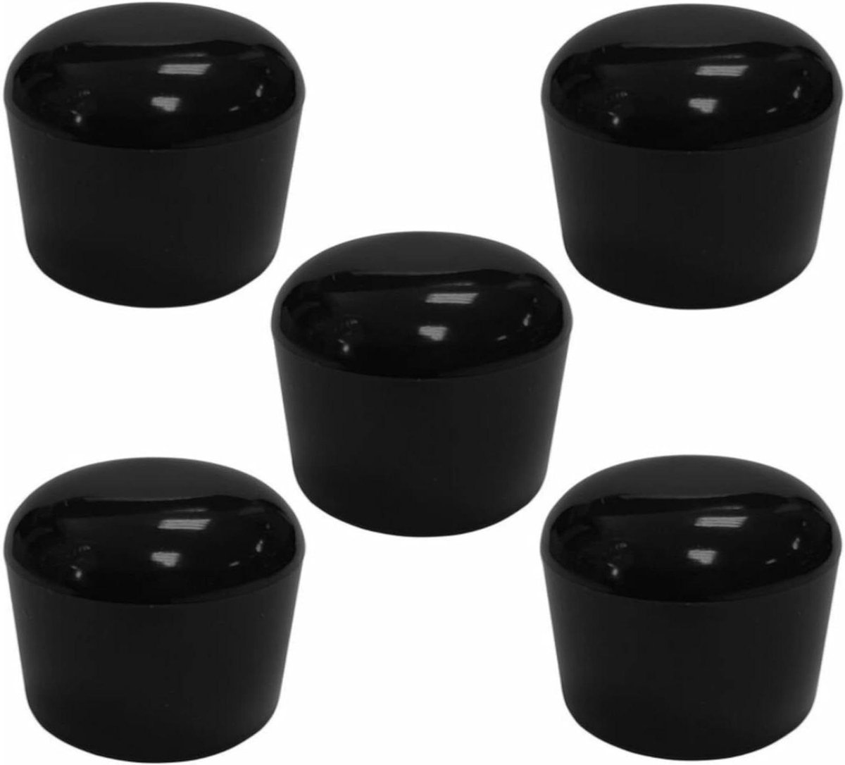 Plastic Bodemdopjes - Ronde Doppen - Meubels Beschermen - Hitte Vereenvoudigt Montage - 5 Stuks 48 mm - Zwart