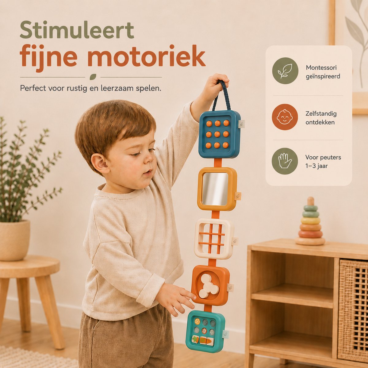 Nolita Montessori Activiteiten Kubus – Sensorisch Speelgoed 1-3 Jaar – Educatief Peuter Speelgoed – Busy Board – Speelgoed voor in de Auto – Reisspeeltje — afbeelding 3