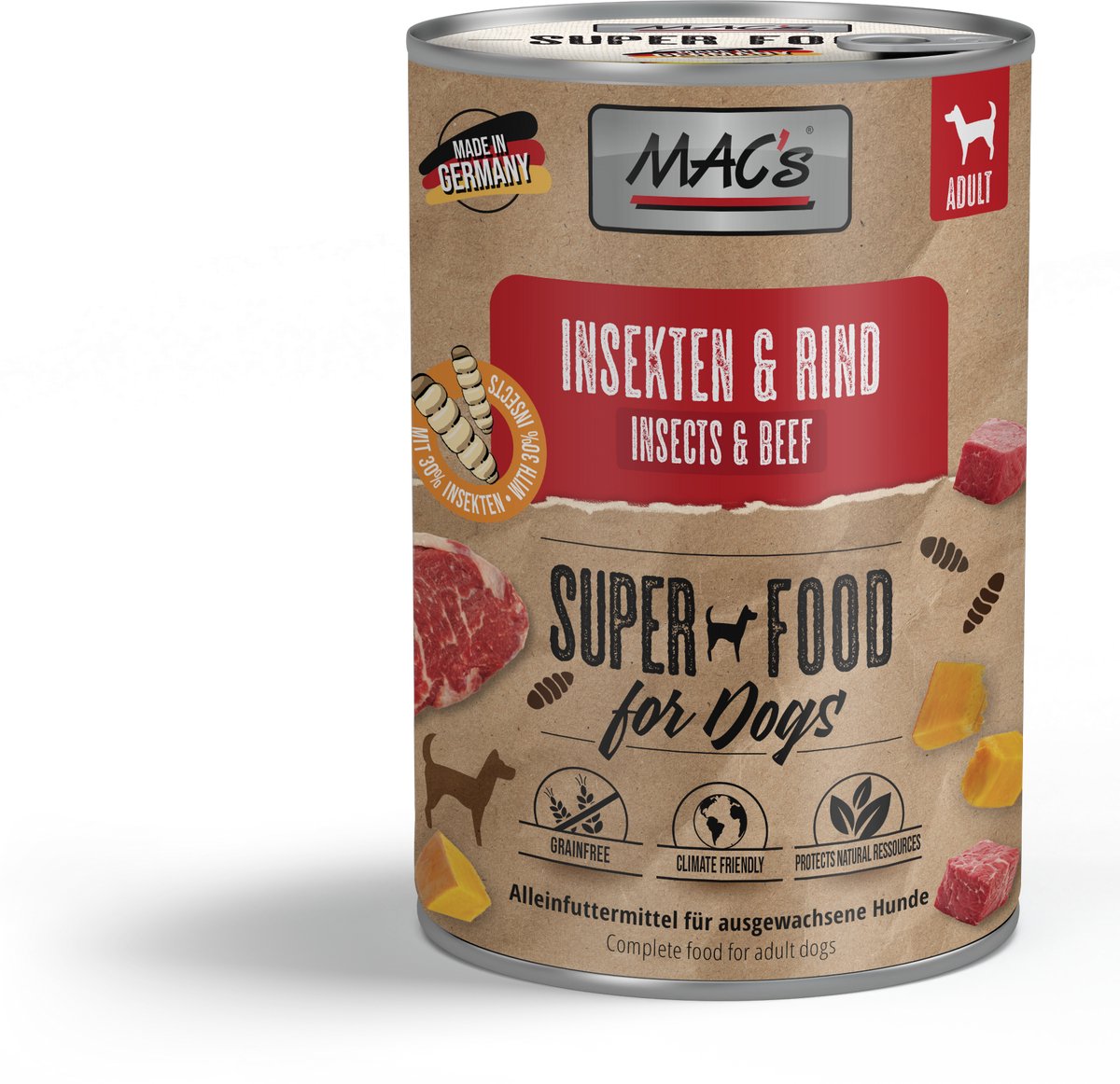 MAC's DOG - Blik 6x400g - Rundvlees & Insecten