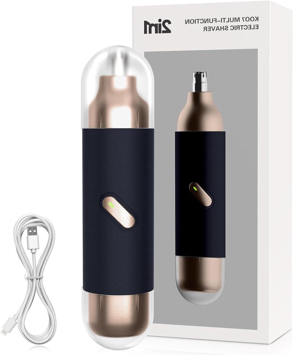 Grooming Trimmer - Gezichtshaar Verwijderaar - Persoonlijke Verzorging - 2-in-1 Systeem - USB Oplaadbaar - Zwart