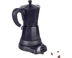 Elektrisch Koffiezetapparaat - Mokka Pot - Thuis Koffie Zetten - Hittebestendig Handvat - 300 ml - Zwart