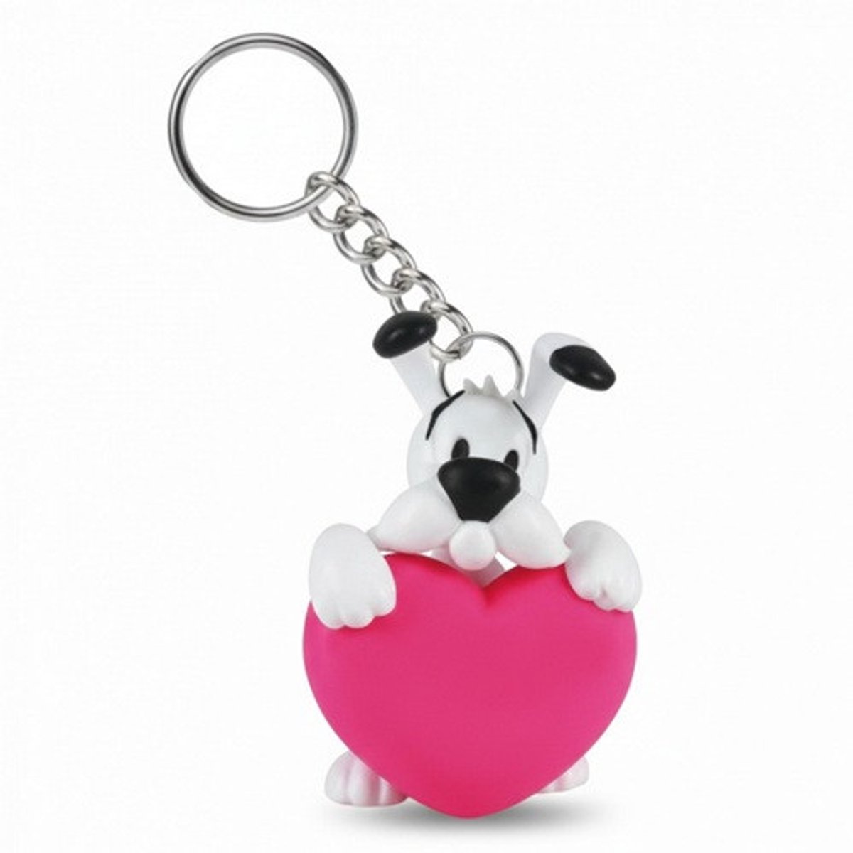 sleutelhanger idefix met roze hart