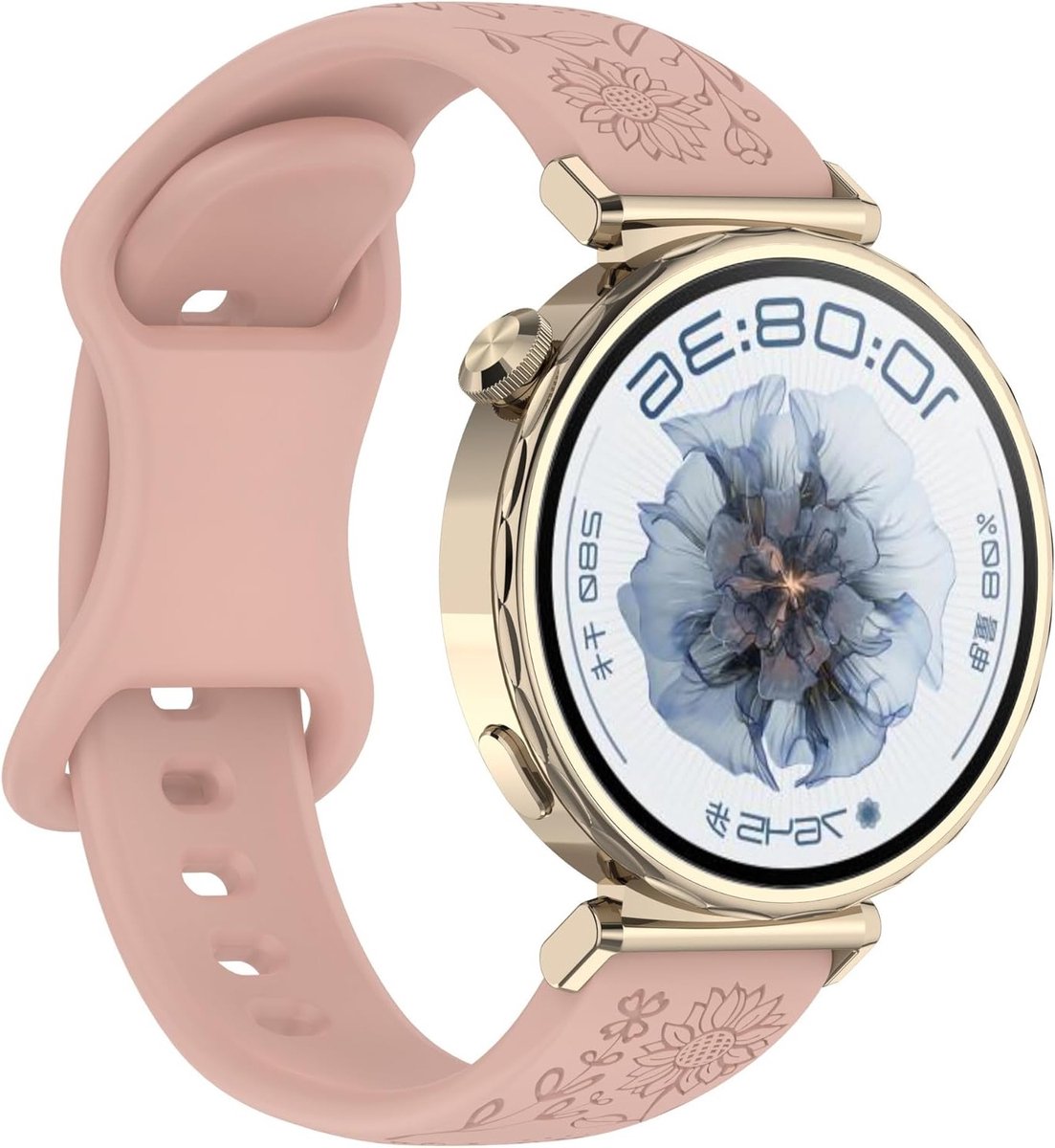 Bloemenband Smartwatch - Dames Horlogeband - Dagelijks Gebruik - Zacht Siliconen Materiaal - 20 mm Breedte - Veelzijdig