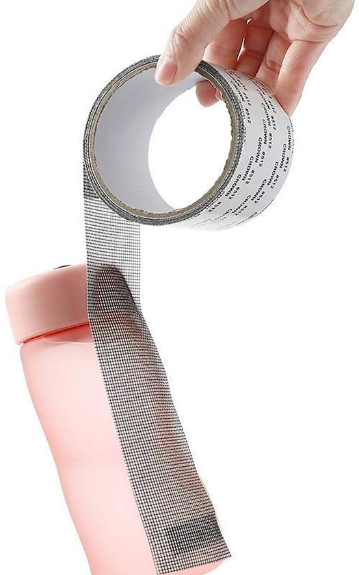 Vliegenreparatieset - Reparatietape Gaas - Raamherstel - Zelfklevend Glasvezel - 2 Rollen 5x200cm - Grijs — afbeelding 5