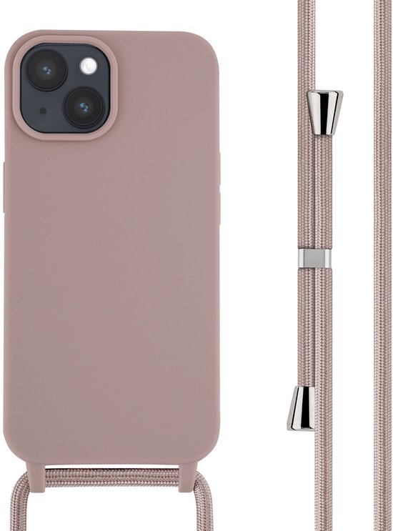 Coque iPhone 15 avec cordon - iMoshion Coque en Siliconen avec cordon - rose