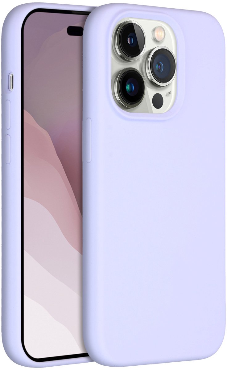 Accezz Hoesje - Geschikt voor Apple iPhone 14 Pro - Liquid Silicone Backcover - Paars