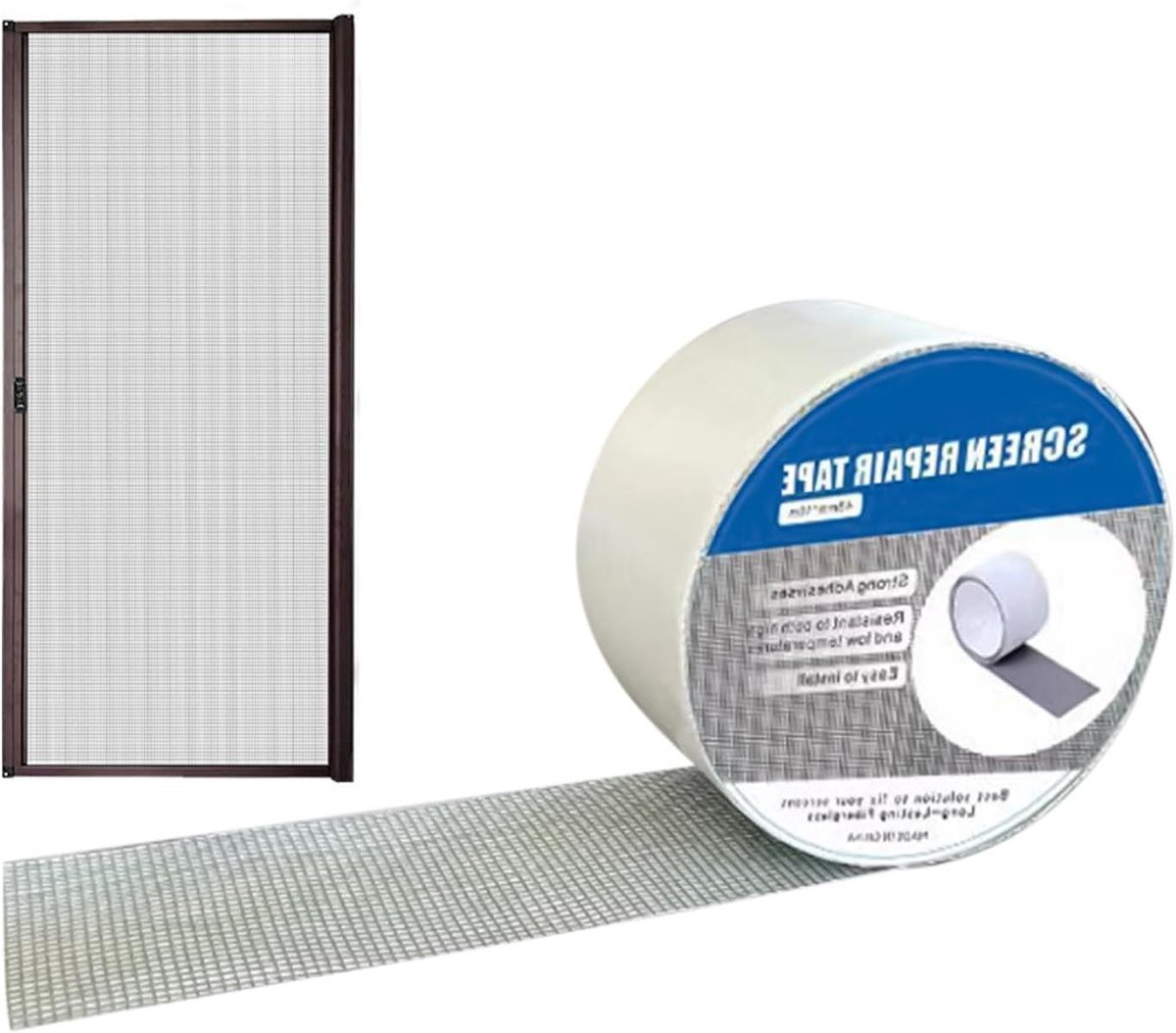 Reparatietape Muggennet - Gaas Reparatie - Gaten Dichten - Waterdicht Weerbestendig - 48 x 100 cm - Grijs