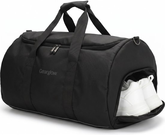 GearGlow® Sac de Week-end & Sac de Sport - Zwart - Pour Hommes et Femmes - Sac de Voyage - Le sac de voyage idéal