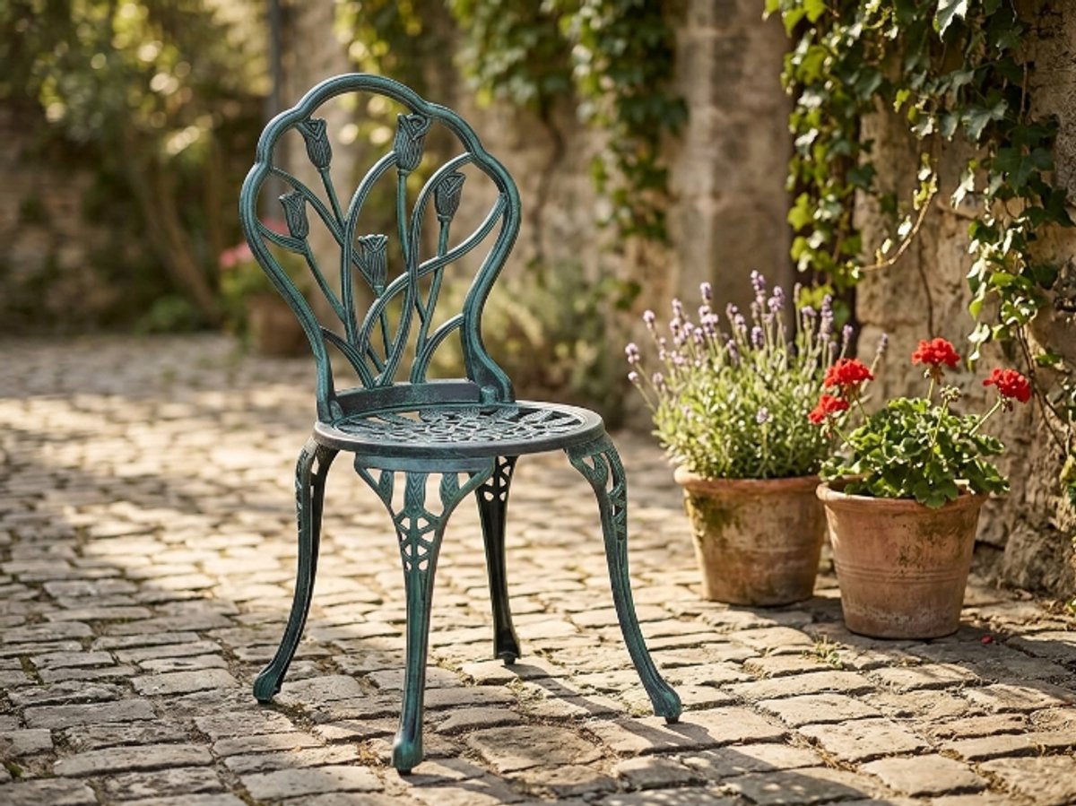Florence Luxe Bistro Balkonset 3-Delig Groen – Aluminium Tuinset met Parasolgat & Opbergruimte industrohome