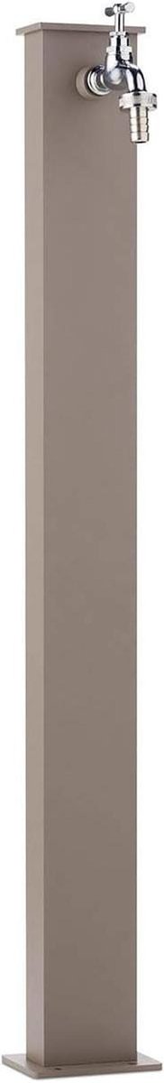 Tuinfontein met kraan - Buitenfontein - Tuin decoratie - Roestbestendig metaal - 10x10x10 cm - Taupe