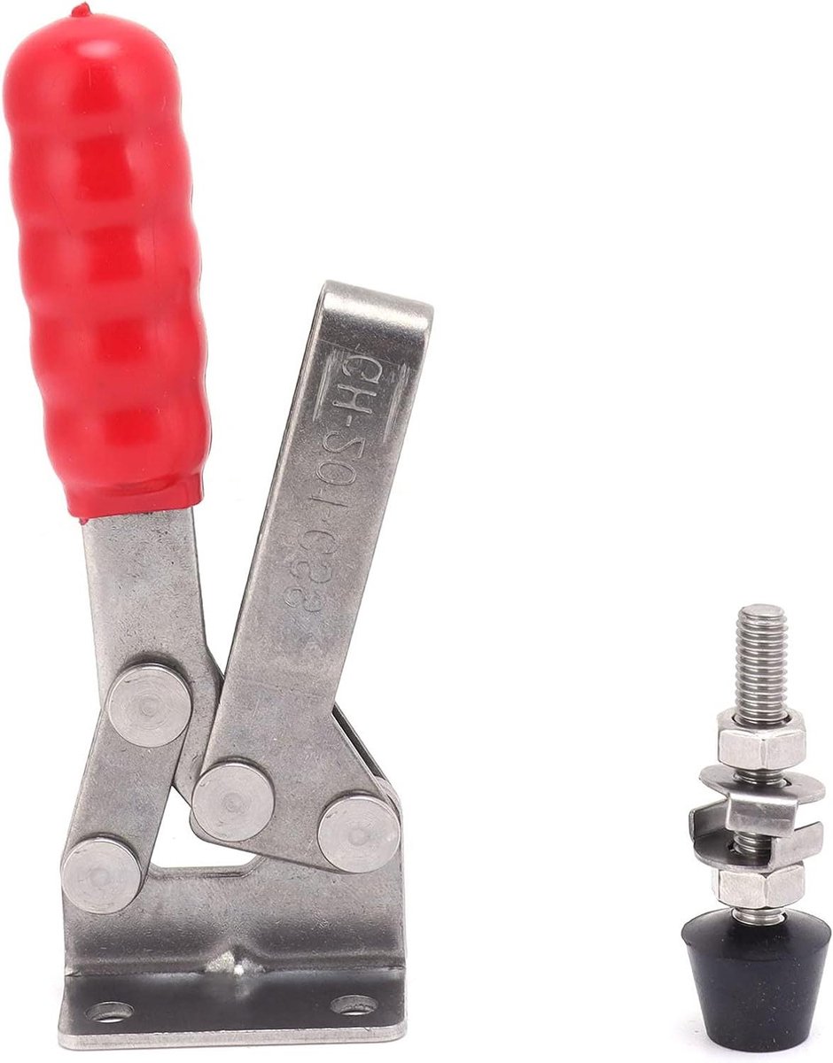 Snelspanklem Horizontaal - Werkstuk Klem - Metaalbewerking - Roestvrij Staal - 100 kg Houdvermogen - Zilver