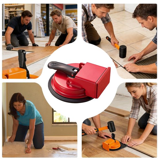 Laminaatvloer Gereedschap - Naad Vuller - Vloer Reparatie - Zuigkracht Technologie - 14 x 13 x 5 cm - Rood van Merkloos — afbeelding 4