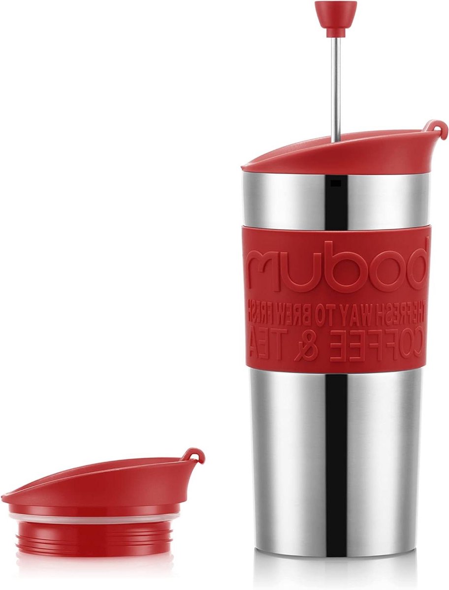 Reis Koffiezetapparaat - Thermobeker - Onderweg Genieten - Dubbelwandig Geïsoleerd - 035 Liter - Rood