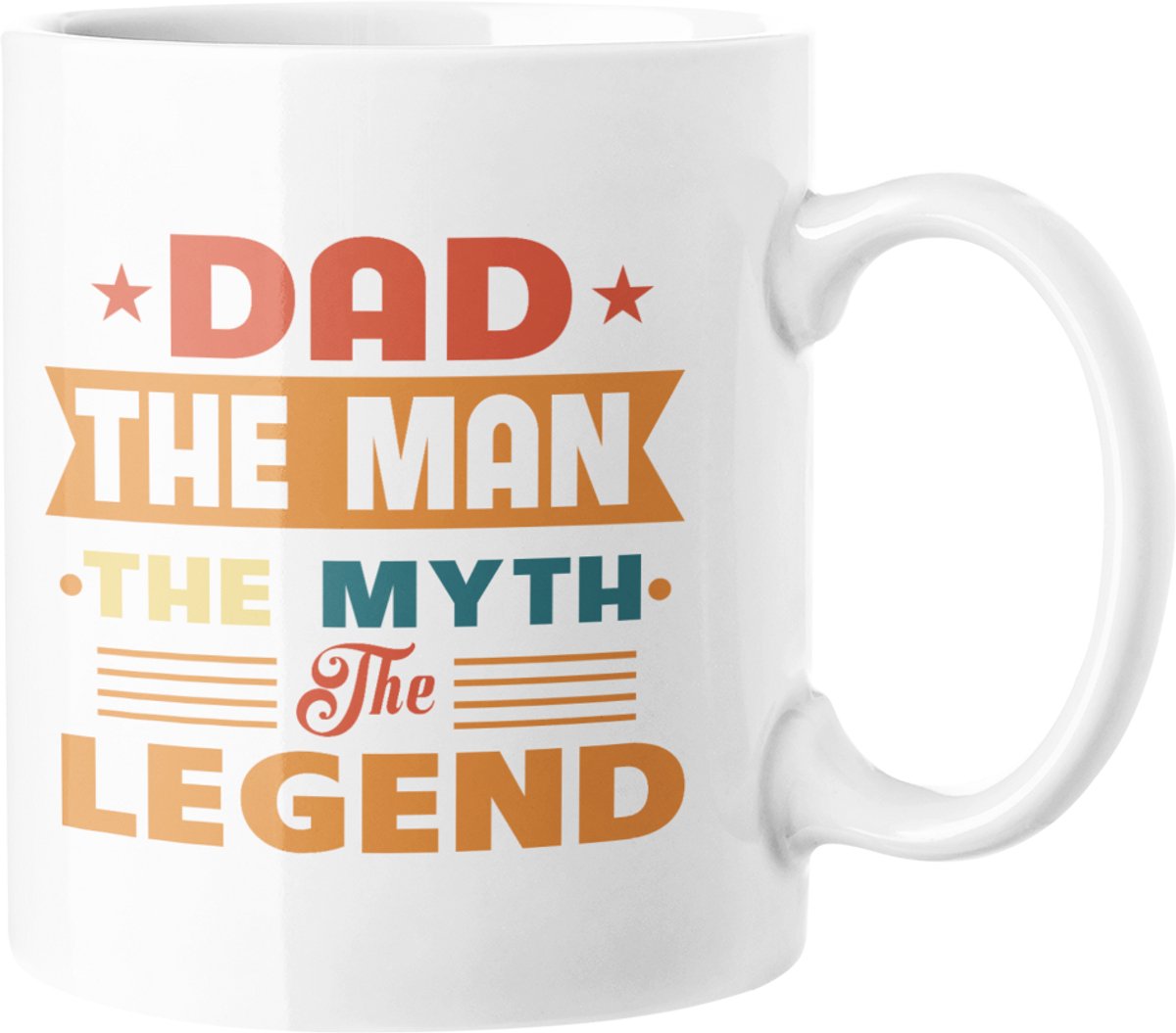 Papa De Man De Mythe De Legende Koffiemok - Vaderdag Cadeau, Beste Papa Mok, Grappige Papa Mok, 11oz Keramische Mok